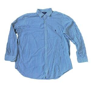 Polo Ralph Lauren Stanton 2XLT Tall Classic Fit Blue White Yellow Stripe Shirt